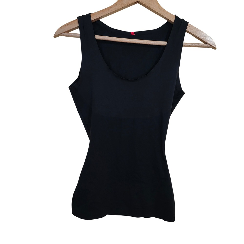 Spanx Tank Top Womens Size Med Black Shapewear Compression Camisole Scoop Neck